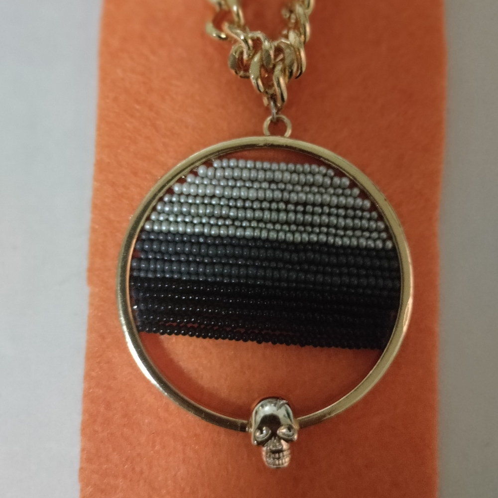 Gold plated Black Skull Gold Cuban Necklace